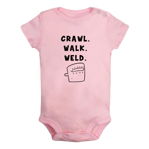 Baby Unisex Crawl walk weld Funny Rompers Newborn Baby Bodysuits Infant Jumpsuits Kids Cotton Graphic One-Piece Outfits