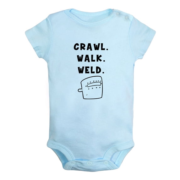 Baby Unisex Crawl walk weld Funny Rompers Newborn Baby Bodysuits Infant Jumpsuits Kids Cotton Graphic One-Piece Outfits