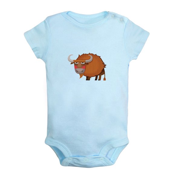 Baby Unisex Cute Rompers Newborn Baby Bodysuits Infant Jumpsuits Kids Cotton Animal Bison Graphic One-Piece Outfits