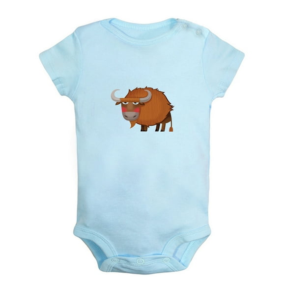 Baby Unisex Cute Rompers Newborn Baby Bodysuits Infant Jumpsuits Kids Cotton Animal Bison Graphic One-Piece Outfits