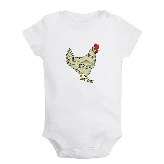 Baby Unisex Cute Rompers Newborn Baby Bodysuits Infant Jumpsuits Kids Cotton Animal Hen Graphic One-Piece Outfits