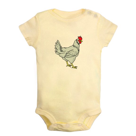 Baby Unisex Cute Rompers Newborn Baby Bodysuits Infant Jumpsuits Kids Cotton Animal Hen Graphic One-Piece Outfits