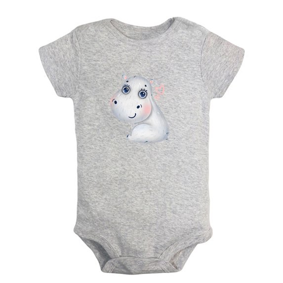 Baby Unisex Cute Rompers Newborn Baby Bodysuits Infant Jumpsuits Kids Cotton Animal Hippo Graphic One-Piece Outfits