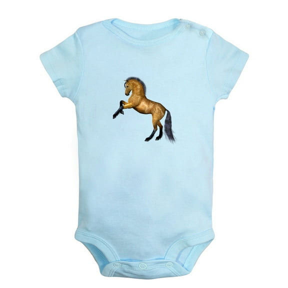 Baby Unisex Cute Rompers Newborn Baby Bodysuits Infant Jumpsuits Kids Cotton Animal Horse Graphic One-Piece Outfits