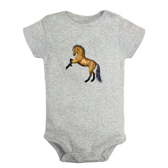 Baby Unisex Cute Rompers Newborn Baby Bodysuits Infant Jumpsuits Kids Cotton Animal Horse Graphic One-Piece Outfits
