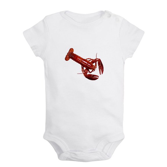 Baby Unisex Cute Rompers Newborn Baby Bodysuits Infant Jumpsuits Kids Cotton Animal Lobster Graphic One-Piece Outfits