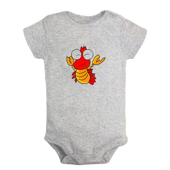 Baby Unisex Cute Rompers Newborn Baby Bodysuits Infant Jumpsuits Kids Cotton Animal Lobster Graphic One-Piece Outfits