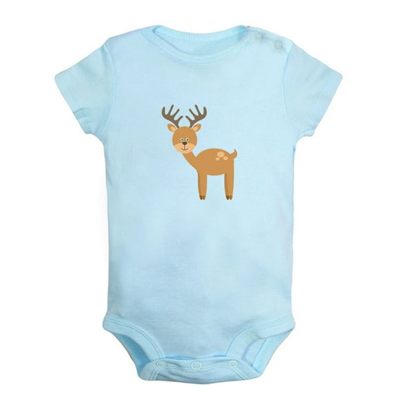 Baby Unisex Cute Rompers Newborn Baby Bodysuits Infant Jumpsuits Kids Cotton Animal Moose Graphic One-Piece Outfits