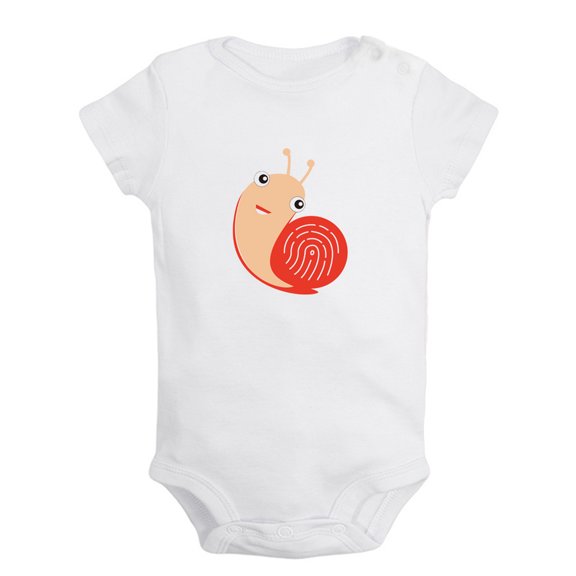 Baby Unisex Cute Rompers Newborn Baby Bodysuits Infant Jumpsuits Kids Cotton Animal Snails Graphic One-Piece Outfits