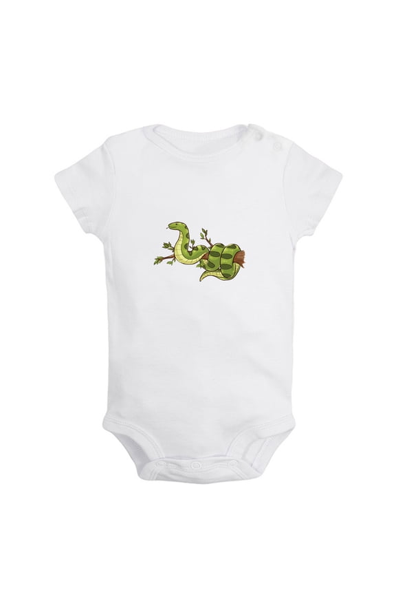 Baby Unisex Cute Rompers Newborn Baby Bodysuits Infant Jumpsuits Kids Cotton Animal Snake Graphic One-Piece Outfits