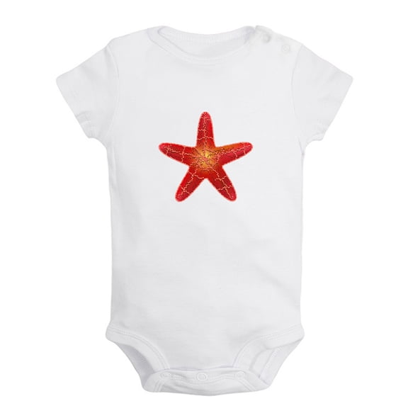 Baby Unisex Cute Rompers Newborn Baby Bodysuits Infant Jumpsuits Kids Cotton Animal Starfish Graphic One-Piece Outfits