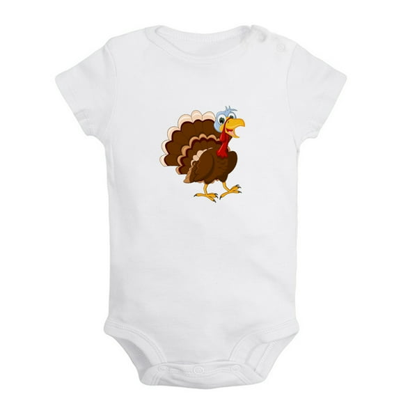 Baby Unisex Cute Rompers Newborn Baby Bodysuits Infant Jumpsuits Kids Cotton Animal Turkey Graphic One-Piece Outfits
