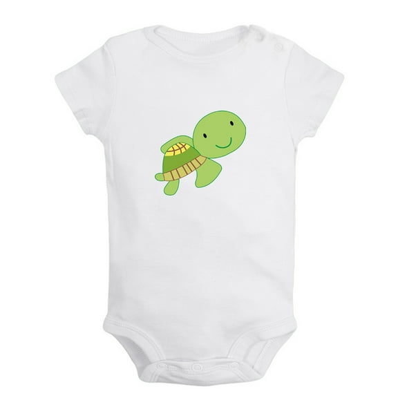 Baby Unisex Cute Rompers Newborn Baby Bodysuits Infant Jumpsuits Kids Cotton Animal Turtle Graphic One-Piece Outfits