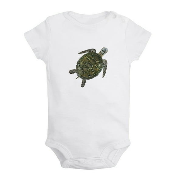 Baby Unisex Cute Rompers Newborn Baby Bodysuits Infant Jumpsuits Kids Cotton Animal Turtle Graphic One-Piece Outfits