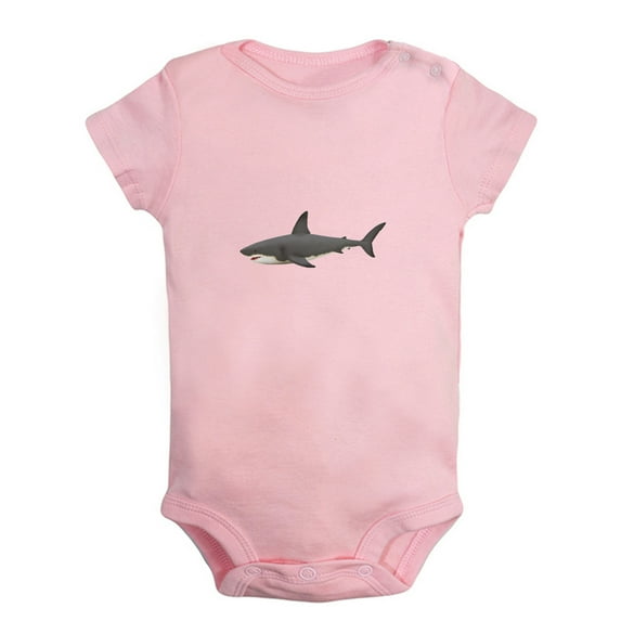 Baby Unisex Danger Will Bite Funny Rompers Newborn Baby Bodysuits Infant Jumpsuits Kids Cotton Animal Shark Graphic One-Piece Outfits