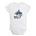 thumbnail image 1 of Baby Unisex Danger Will Bite Funny Rompers Newborn Baby Bodysuits Infant Jumpsuits Kids Cotton Animal Shark Graphic One-Piece Outfits, 1 of 5