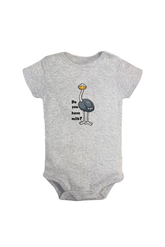 Baby Unisex Do You Have Milk Funny Rompers Newborn Baby Bodysuits Infant Jumpsuits Kids Cotton Animal Ostrich Graphic One-Piece Outfits