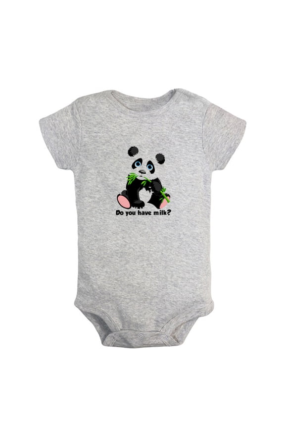 Baby Unisex Do You Have Milk? Funny Rompers Newborn Baby Bodysuits Infant Jumpsuits Kids Cotton Animal Panda Graphic One-Piece Outfits