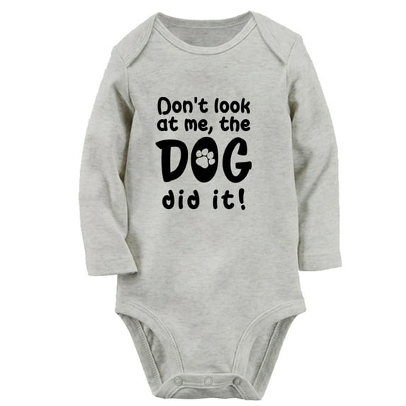 Baby Unisex Don't Look At Me, The Dog Did It Funny Rompers Newborn Baby Bodysuits Infant Jumpsuits Kids Cotton Graphic One-Piece Outfits