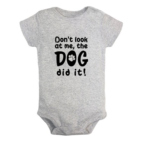 Baby Unisex Don't Look At Me, The Dog Did It Funny Rompers Newborn Baby Bodysuits Infant Jumpsuits Kids Cotton Graphic One-Piece Outfits