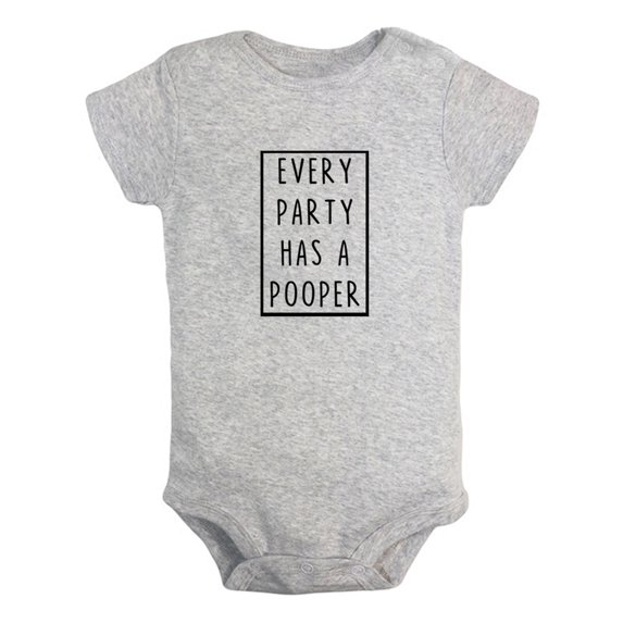 Baby Unisex Every Party Has A Pooper Funny Rompers Newborn Bodysuits Infant Jumpsuits Kids Clothes Graphic Outfits