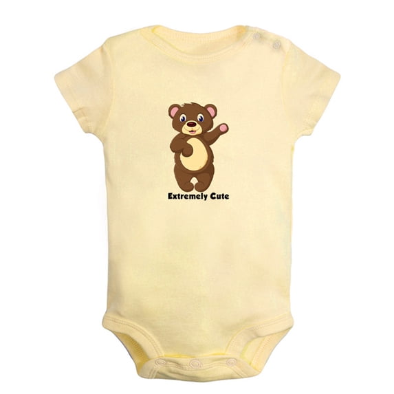 Baby Unisex Extremely Cute Funny Rompers Newborn Baby Bodysuits Infant Jumpsuits Kids Cotton Animal Bear Graphic One-Piece Outfits