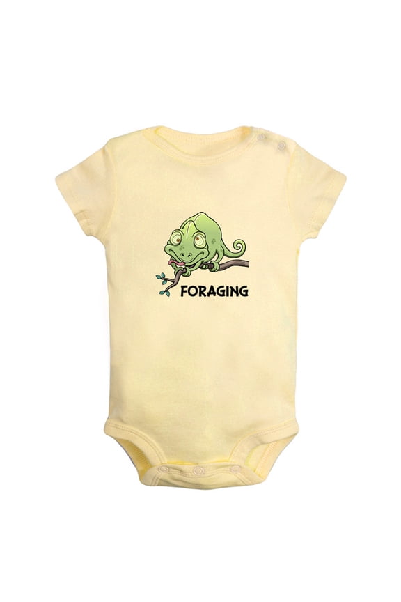 Baby Unisex Foraging Funny Rompers Newborn Baby Bodysuits Infant Jumpsuits Kids Cotton Animal Lizard Graphic One-Piece Outfits