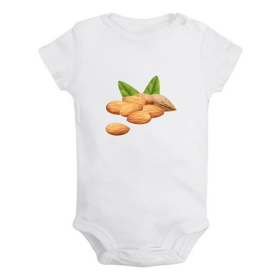 Baby Unisex Fruit Almond Design Rompers Newborn Baby Bodysuits Infant Jumpsuits Kids Cotton Graphic One-Piece Outfits