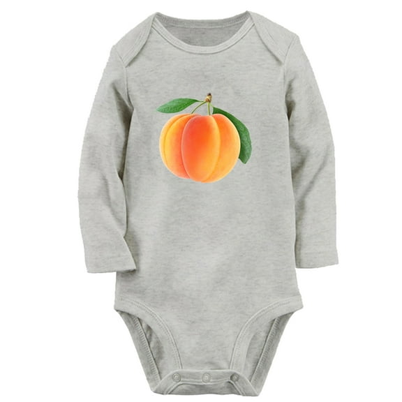 Baby Unisex Fruit Apricot Design Rompers Newborn Baby Bodysuits Infant Jumpsuits Kids Cotton Graphic One-Piece Outfits
