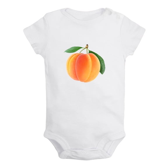 Baby Unisex Fruit Apricot Design Rompers Newborn Baby Bodysuits Infant Jumpsuits Kids Cotton Graphic One-Piece Outfits