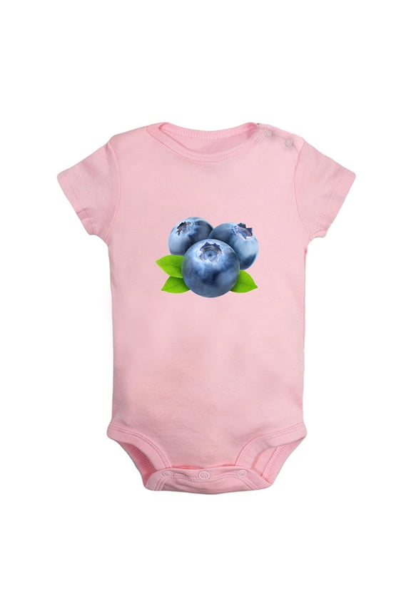 Baby Unisex Fruit Blueberries Design Rompers Newborn Baby Bodysuits Infant Jumpsuits Kids Cotton Graphic One-Piece Outfits