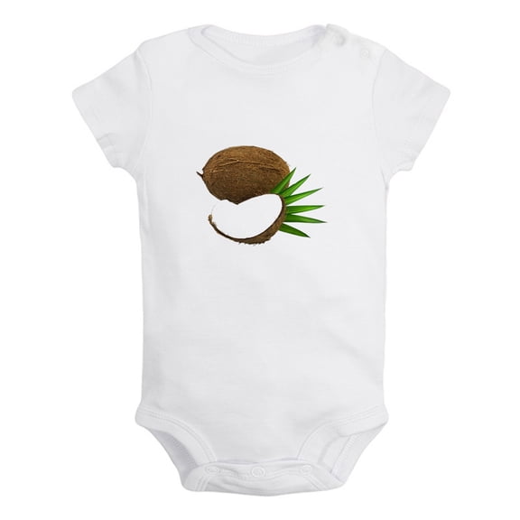 Baby Unisex Fruit Coconut Design Rompers Newborn Baby Bodysuits Infant Jumpsuits Kids Cotton Graphic One-Piece Outfits