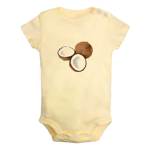 Baby Unisex Fruit Coconut Design Rompers Newborn Baby Bodysuits Infant Jumpsuits Kids Cotton Graphic One-Piece Outfits