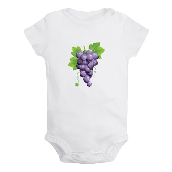 Baby Unisex Fruit Grape Design Rompers Newborn Baby Bodysuits Infant Jumpsuits Kids Cotton Graphic One-Piece Outfits