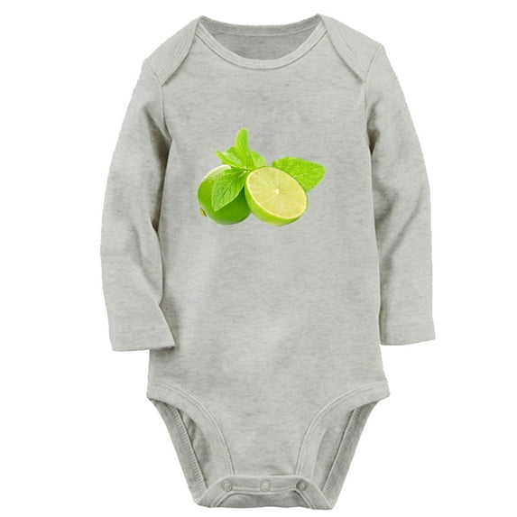 Baby Unisex Fruit Lime Design Rompers Newborn Baby Bodysuits Infant Jumpsuits Kids Cotton Graphic One-Piece Outfits