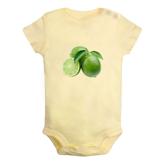 Baby Unisex Fruit Lime Design Rompers Newborn Baby Bodysuits Infant Jumpsuits Kids Cotton Graphic One-Piece Outfits