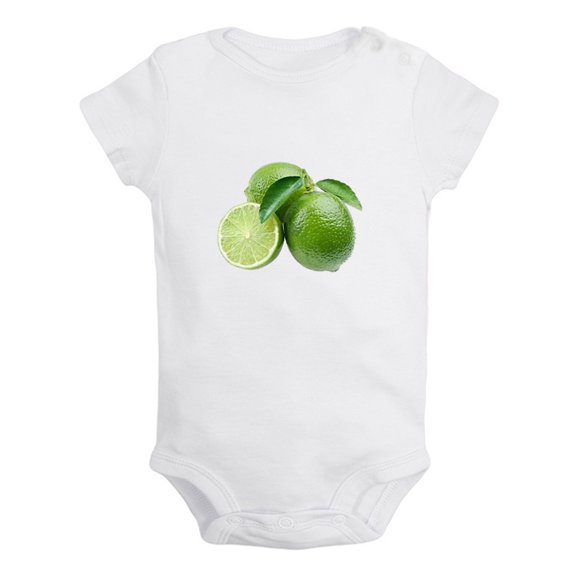 Baby Unisex Fruit Lime Design Rompers Newborn Baby Bodysuits Infant Jumpsuits Kids Cotton Graphic One-Piece Outfits