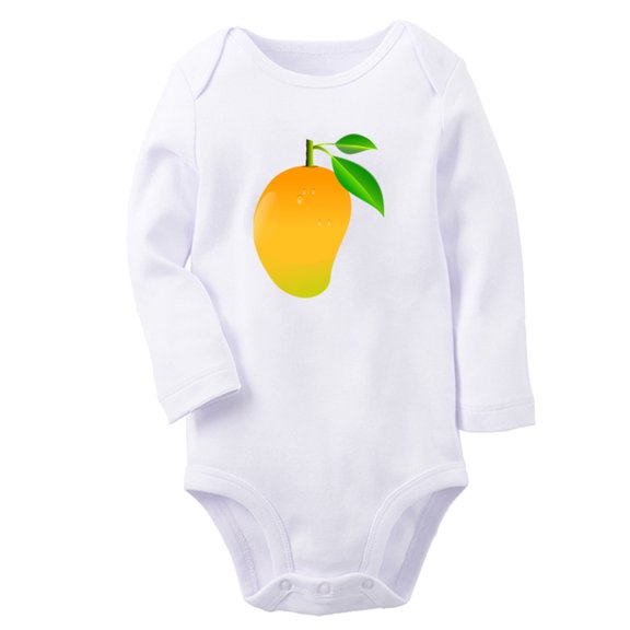 Baby Unisex Fruit Mango Design Rompers Newborn Baby Bodysuits Infant Jumpsuits Kids Cotton Graphic One-Piece Outfits