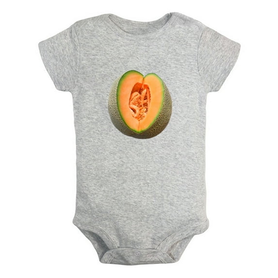 Baby Unisex Fruit Melon Cantaloupe Design Rompers Newborn Baby Bodysuits Infant Jumpsuits Kids Cotton Graphic One-Piece Outfits