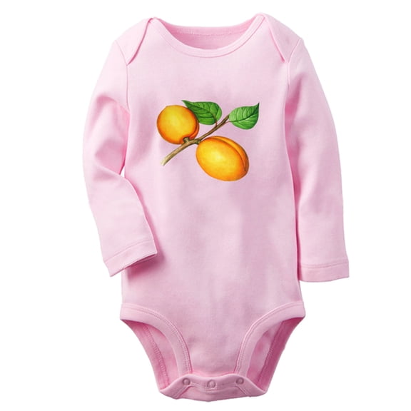 Baby Unisex Fruit Peach Design Rompers Newborn Baby Bodysuits Infant Jumpsuits Kids Cotton Graphic One-Piece Outfits