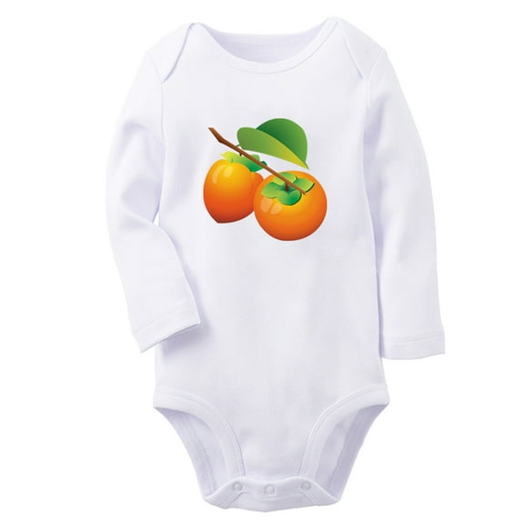 Baby Unisex Fruit Persimmon Design Rompers Newborn Baby Bodysuits Infant Jumpsuits Kids Cotton Graphic One-Piece Outfits