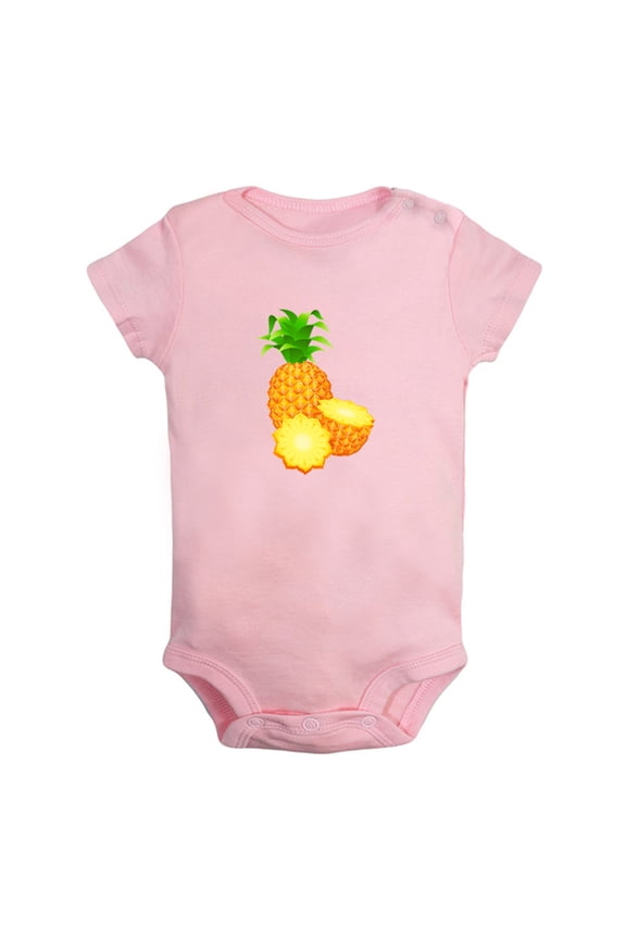 Baby Unisex Fruit Pineapple Design Rompers Newborn Baby Bodysuits Infant Jumpsuits Kids Cotton Graphic One-Piece Outfits