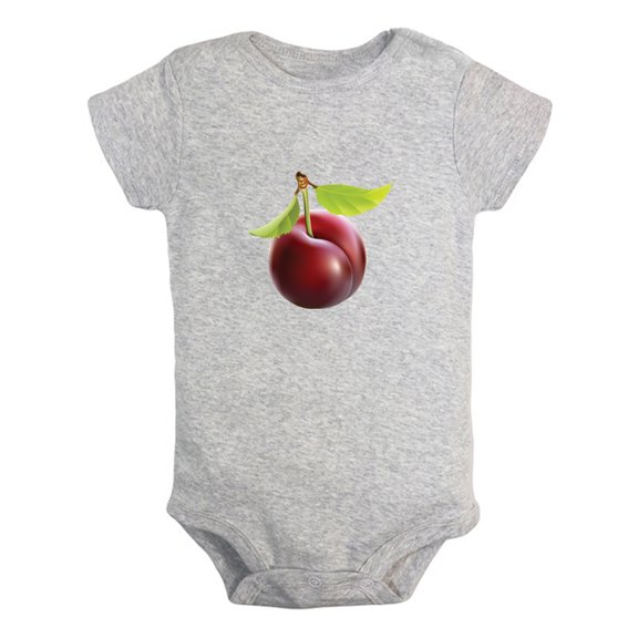 Baby Unisex Fruit Plum Design Rompers Newborn Baby Bodysuits Infant Jumpsuits Kids Cotton Graphic One-Piece Outfits