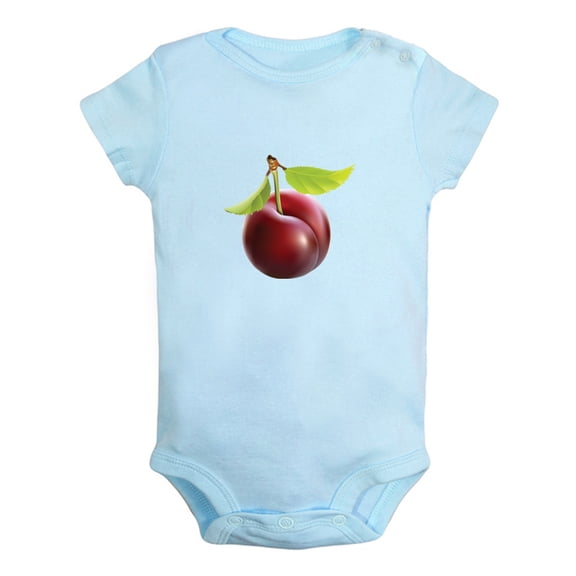 Baby Unisex Fruit Plum Design Rompers Newborn Baby Bodysuits Infant Jumpsuits Kids Cotton Graphic One-Piece Outfits