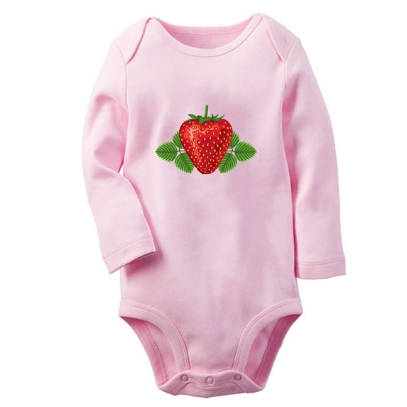 Baby Unisex Fruit Strawberry Design Rompers Newborn Baby Bodysuits Infant Jumpsuits Kids Cotton Graphic One-Piece Outfits