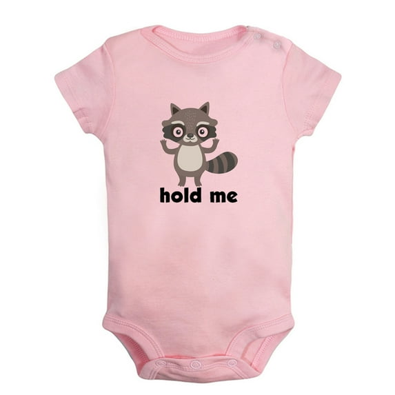 Baby Unisex Hold Me Funny Rompers Newborn Baby Bodysuits Infant Jumpsuits Kids Cotton Animal Raccoon Graphic One-Piece Outfits