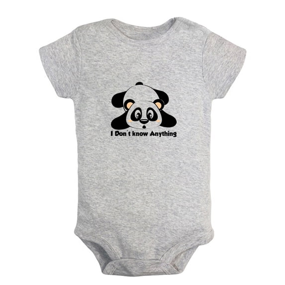 Baby Unisex I Don't Know Anything Funny Rompers Newborn Baby Bodysuits Infant Jumpsuits Kids Cotton Animal Panda Graphic One-Piece Outfits