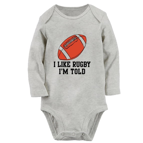 Baby Unisex I Like Rugby I'm Told Funny Rompers Newborn Baby Bodysuits Infant Jumpsuits Kids Cotton Graphic One-Piece Outfits