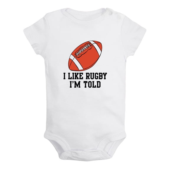Baby Unisex I Like Rugby I'm Told Funny Rompers Newborn Baby Bodysuits Infant Jumpsuits Kids Cotton Graphic One-Piece Outfits