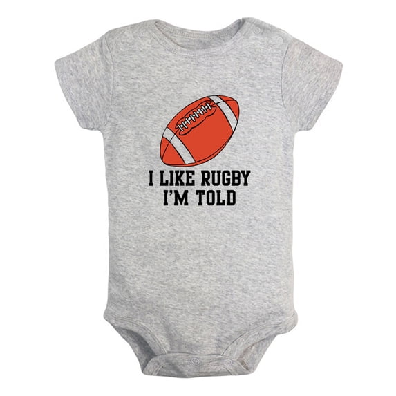 Baby Unisex I Like Rugby I'm Told Funny Rompers Newborn Baby Bodysuits Infant Jumpsuits Kids Cotton Graphic One-Piece Outfits